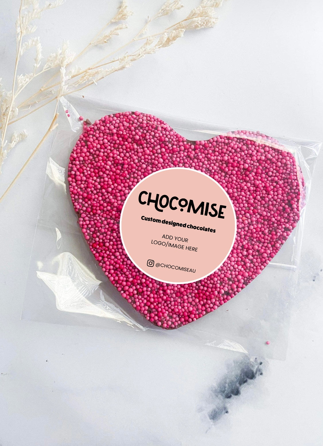 75g Pink Speckle Heart