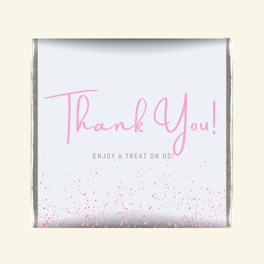 100x 6g Petite Thank you Chocolates -Sparkle design