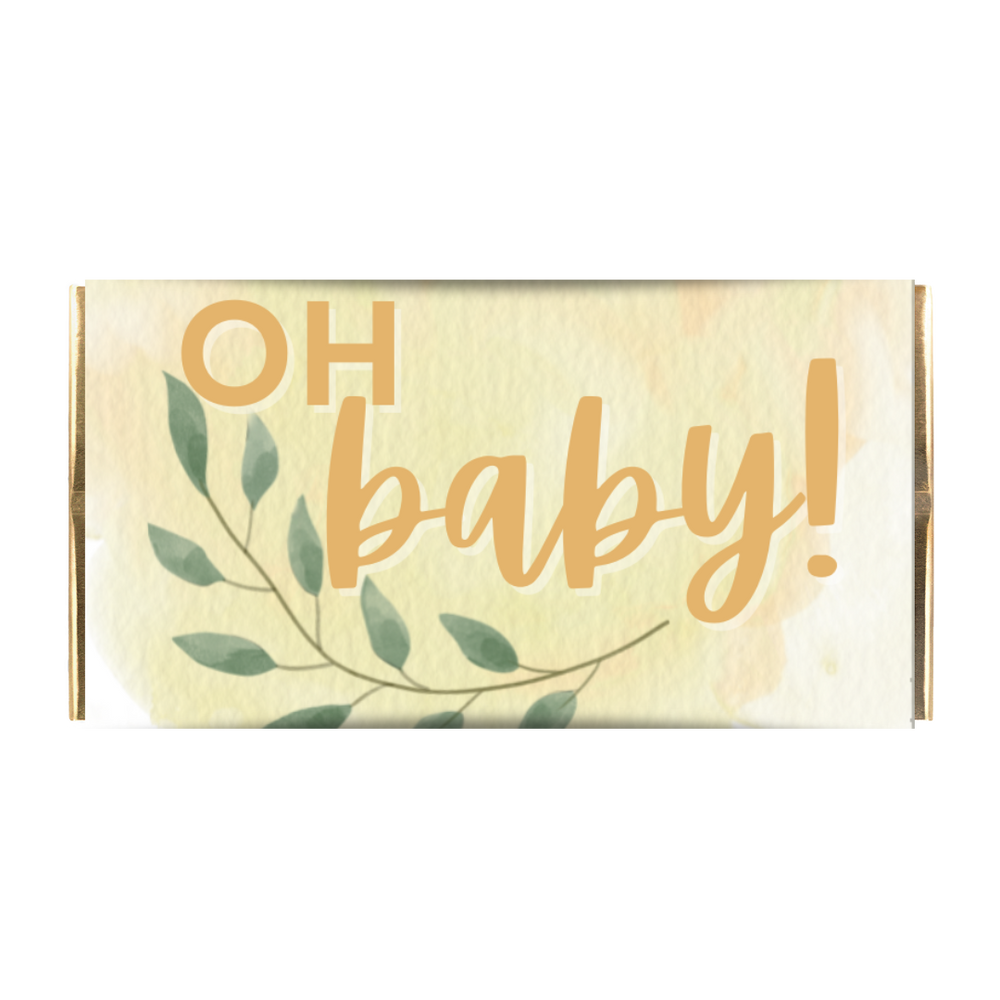 Yellow Baby Shower 35g Chocolate Gift Bar
